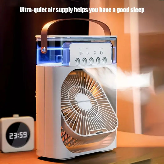 Enfriador de Aire + Humidificador + Luz LED ❄️